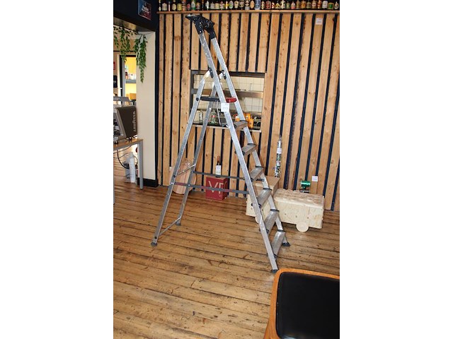 Huishoudtrap altrex met zes treden en bordes. - afbeelding 2 van  2