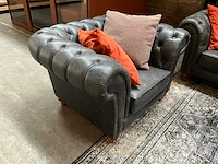 Huislijn | chesterfield fauteuil | donker 115x90x75cm