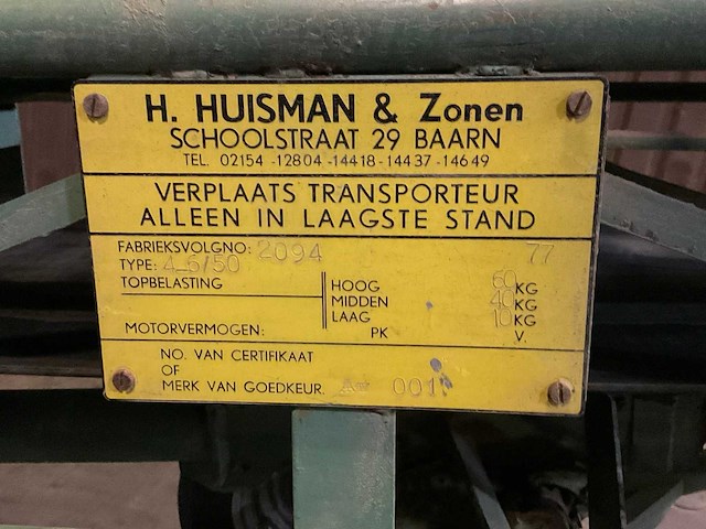 Huisman 4-6/50 transportband - afbeelding 2 van  4