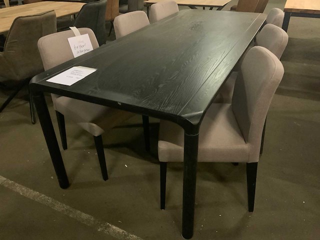 Huissen zwart eetkamertafel 220cm. - afbeelding 2 van  6