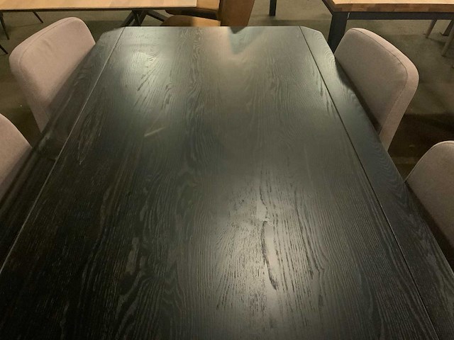 Huissen zwart eetkamertafel 220cm. - afbeelding 4 van  6