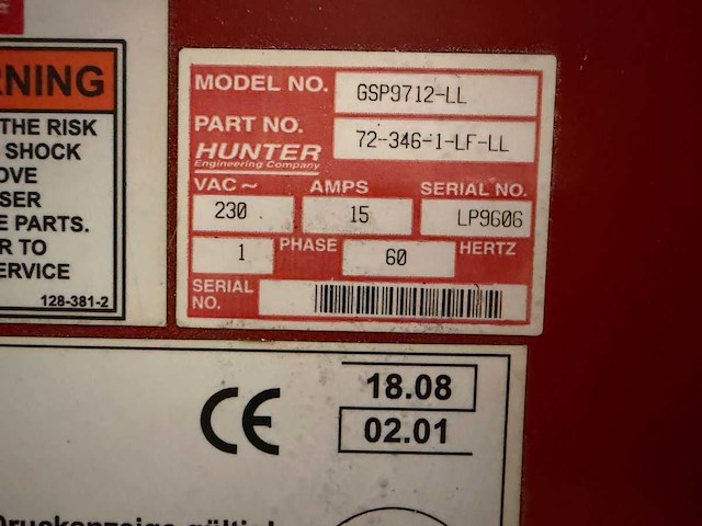 Hunter road force - gsp9712-ll - roadforce balanceer machine - afbeelding 4 van  12