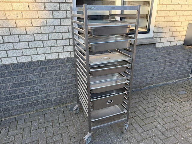 Hupfer - regaalwagen - rvs werktafel - afbeelding 1 van  2