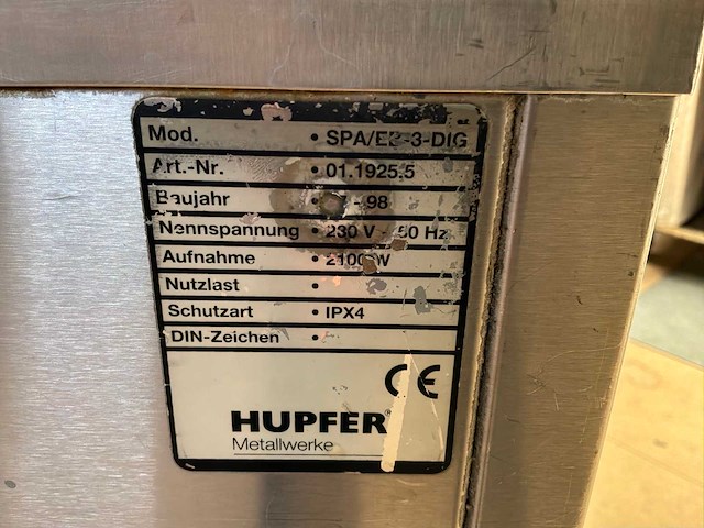 Hupfer spa/e2-3-dig elektrische bain-marie - afbeelding 3 van  3