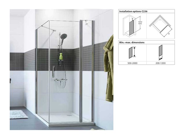 Hüppe 900 c23604 087 321 douchewand - afbeelding 1 van  3