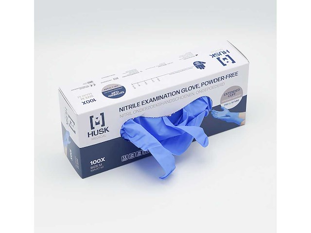 Husk medical - extended nitrile examination glove - examination glove extended cuff - (36000x) - afbeelding 3 van  3
