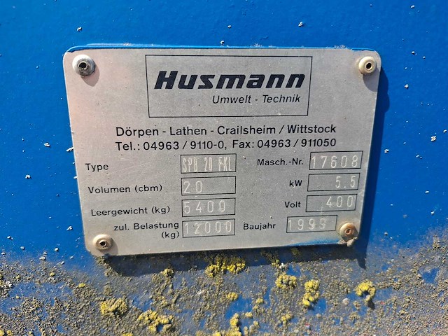 Husman - spb 20 fkl - perscontainer haakarm - afbeelding 5 van  9