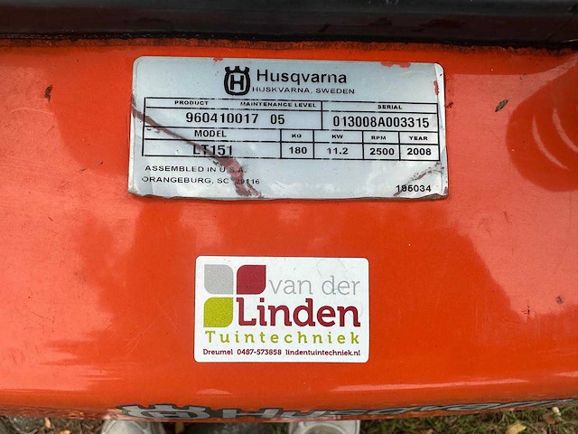 Husqvarna - lt 151 - zitmaaier - afbeelding 8 van  8