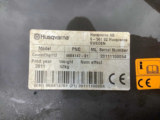 Husqvarna combiclip 112 maaidek - afbeelding 5 van  5