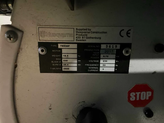 Husqvarna ts 230 f tegelzaagmachine - afbeelding 2 van  5