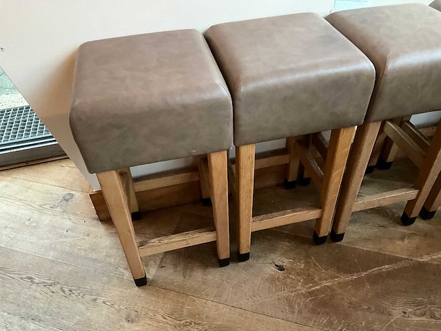 Hutten - barkruk met lederen zitting (4x) - afbeelding 2 van  4