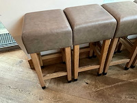 Hutten - barkruk met lederen zitting (4x) - afbeelding 2 van  4