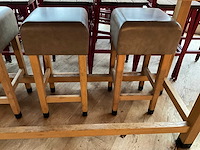 Hutten - barkruk met lederen zitting (4x) - afbeelding 3 van  3