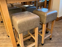 Hutten - barkruk met lederen zitting (4x) - afbeelding 1 van  4