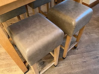 Hutten - barkruk met lederen zitting (4x) - afbeelding 4 van  4