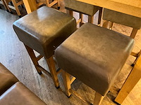 Hutten - barkruk met lederen zitting (4x) - afbeelding 3 van  4