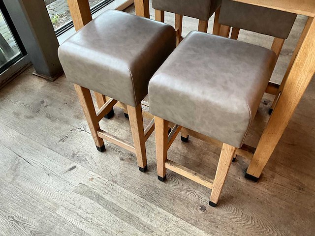 Hutten - barkruk met lederen zitting (4x) - afbeelding 2 van  3