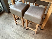 Hutten - barkruk met lederen zitting (4x) - afbeelding 2 van  3