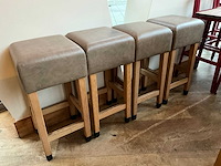 Hutten - barkruk met lederen zitting (4x) - afbeelding 4 van  4