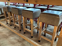 Hutten - barkruk met lederen zitting (4x) - afbeelding 1 van  3