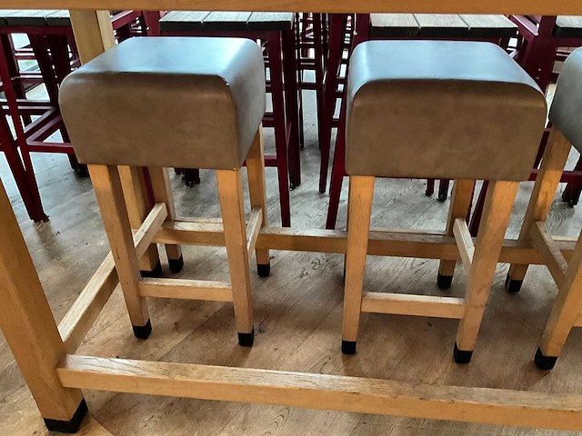 Hutten - barkruk met lederen zitting (4x) - afbeelding 2 van  3