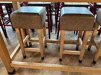 Hutten - barkruk met lederen zitting (4x) - afbeelding 2 van  3