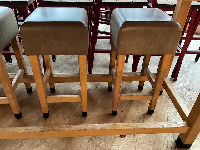 Hutten - barkruk met lederen zitting (4x) - afbeelding 3 van  3