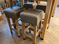 Hutten - barkruk met lederen zitting (4x) - afbeelding 2 van  4