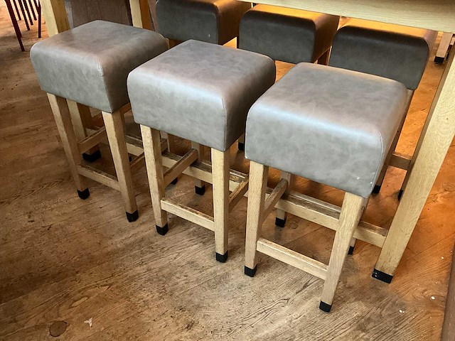 Hutten - barkruk met lederen zitting (6x) - afbeelding 3 van  5