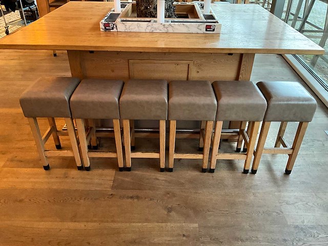 Hutten - barkruk met lederen zitting (6x) - afbeelding 2 van  4