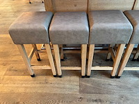 Hutten - barkruk met lederen zitting (6x) - afbeelding 3 van  4