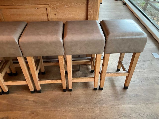 Hutten - barkruk met lederen zitting (6x) - afbeelding 4 van  4