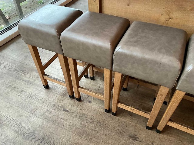 Hutten - barkruk met lederen zitting (6x) - afbeelding 2 van  3