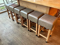 Hutten - barkruk met lederen zitting (6x) - afbeelding 3 van  3