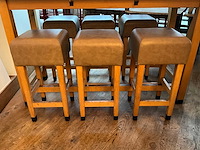 Hutten - barkruk met lederen zitting (6x) - afbeelding 1 van  5