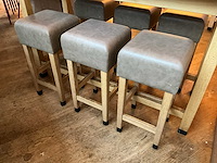 Hutten - barkruk met lederen zitting (6x) - afbeelding 3 van  5