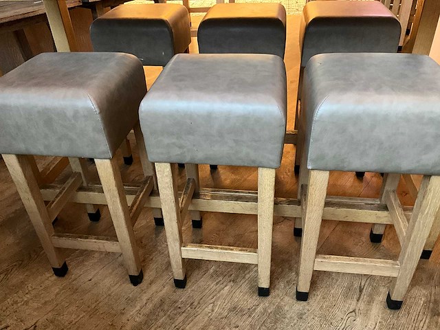 Hutten - barkruk met lederen zitting (6x) - afbeelding 5 van  5