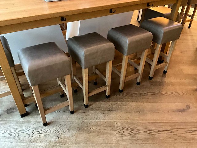 Hutten - barkruk met lederen zitting (6x) - afbeelding 2 van  4