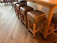 Hutten - barkruk met lederen zitting (6x) - afbeelding 4 van  4