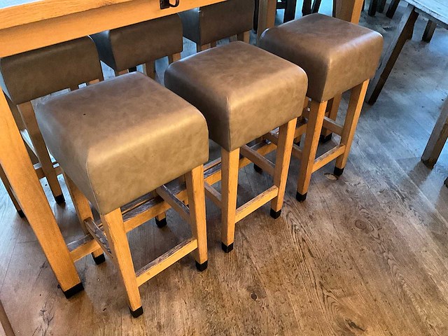 Hutten - barkruk met lederen zitting (6x) - afbeelding 2 van  5