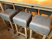 Hutten - barkruk met lederen zitting (6x) - afbeelding 4 van  5