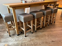 Hutten - barkruk met lederen zitting (6x) - afbeelding 1 van  5