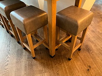 Hutten - barkruk met lederen zitting (6x) - afbeelding 4 van  5