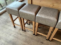 Hutten - barkruk met lederen zitting (6x) - afbeelding 2 van  3