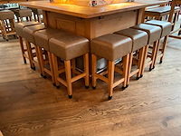 Hutten - barkruk met lederen zitting (8x) - afbeelding 1 van  3