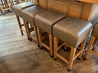 Hutten - barkruk met lederen zitting (8x) - afbeelding 2 van  3