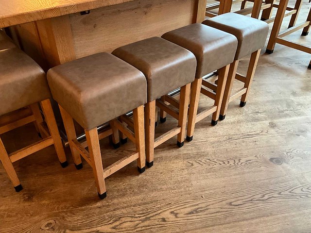 Hutten - barkruk met lederen zitting (8x) - afbeelding 3 van  3