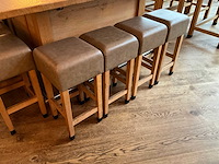 Hutten - barkruk met lederen zitting (8x) - afbeelding 3 van  3