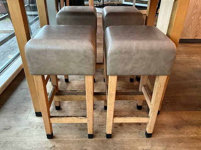 Hutten - barkruk met lederen zitting (8x) - afbeelding 3 van  5