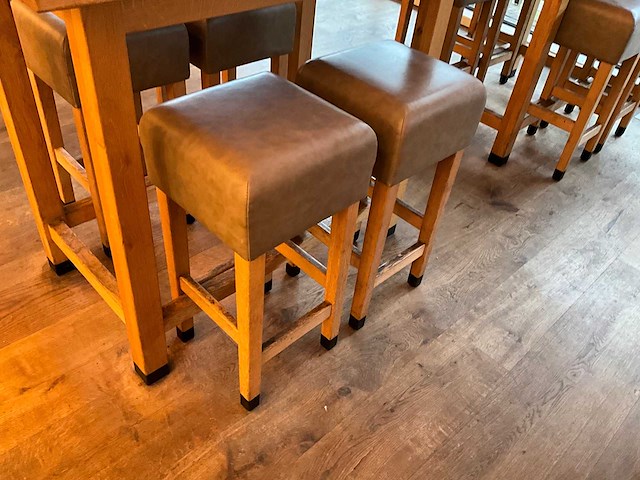 Hutten - barkruk met lederen zitting (8x) - afbeelding 4 van  5